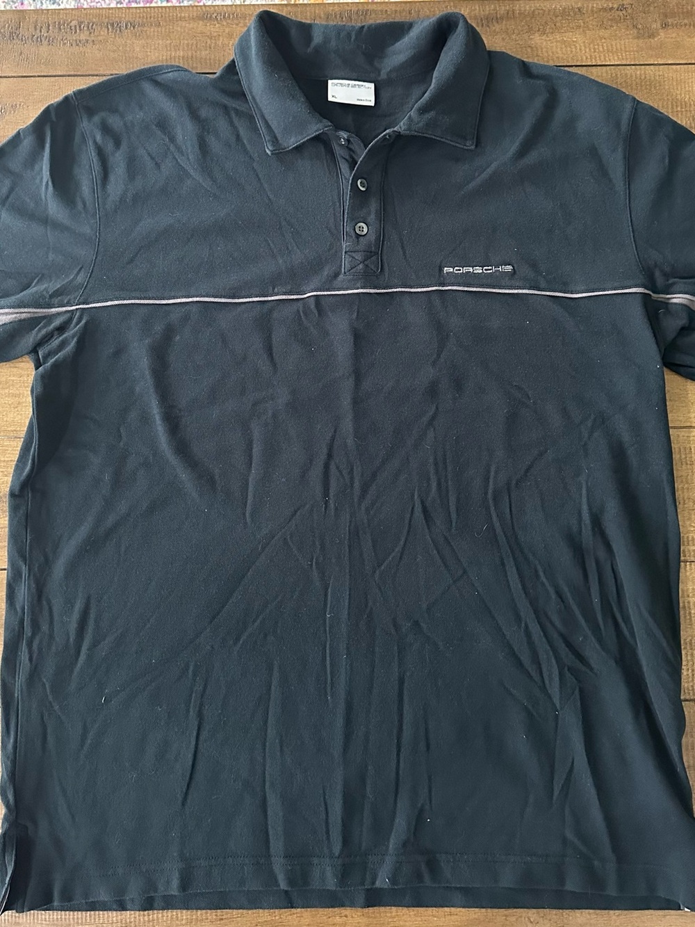 Porsche Design Black Polo with Subtle Piping “Drivers Selection” Size XL